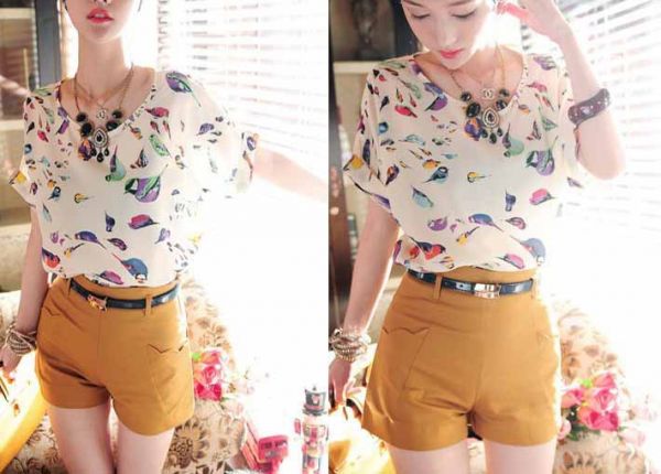 Blusa Chiffon Birds